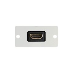 W-H(W-HDMI)(W) HDMI Wall Plate Insert, White, Single Slot, Colour: White