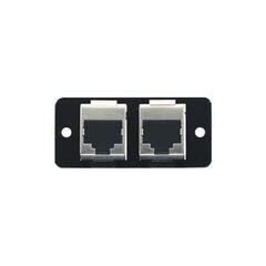 W4545(B) Dual Ethernet Wall Plate Insert, Black, Single Slot, Colour: Black