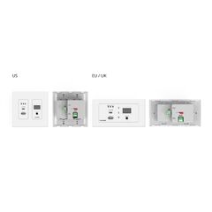 WP-SW2-EN7/EU(W)-80/86 High–Performance, AVoIP Auto–Switch 2-Gang Wall-Plate Encoder, EU Plug, Power Compatibility: EU