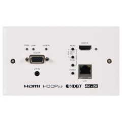CH-2538STXWPEUK UHD 2x1 HDMI/VGA over HDBaseT Wallplate Scaler (EU 2-Gang)