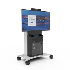 RPS-1000L Mobile Cart, Black/White, Dual Support up to 75" display