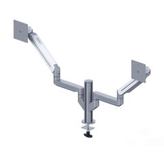 DFS-202DVG Dual Arm Desk Mount with Gas-Spring Shock Absorbers for 2 Monitors, Grommet Mount