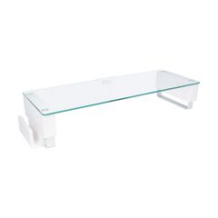 BTS-91 Tempered Glass Surface Monitor Stand, White