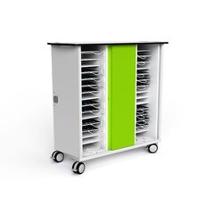 CHRGTUC-TB-16-K Charging Cart, White/Green, 11", UK, 16 iPad & Tablets with Key Locks, Plug Type: Uk